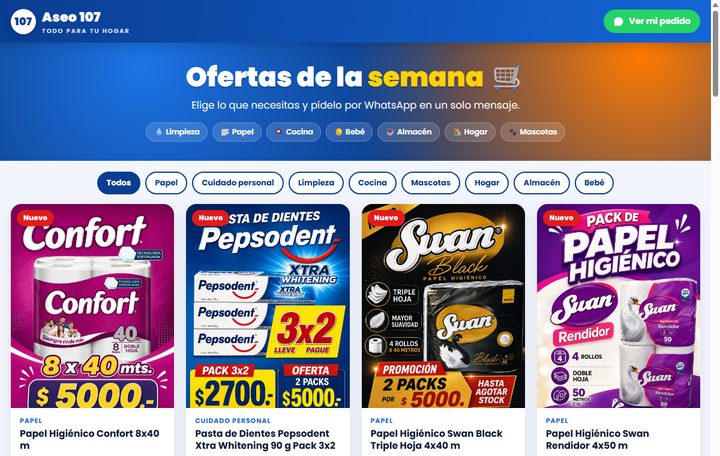 Sitio web de Aseo 107