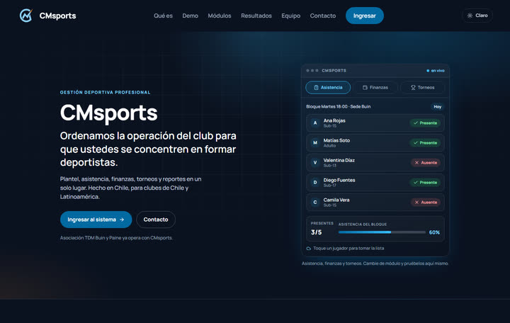Sitio web de CM Sports